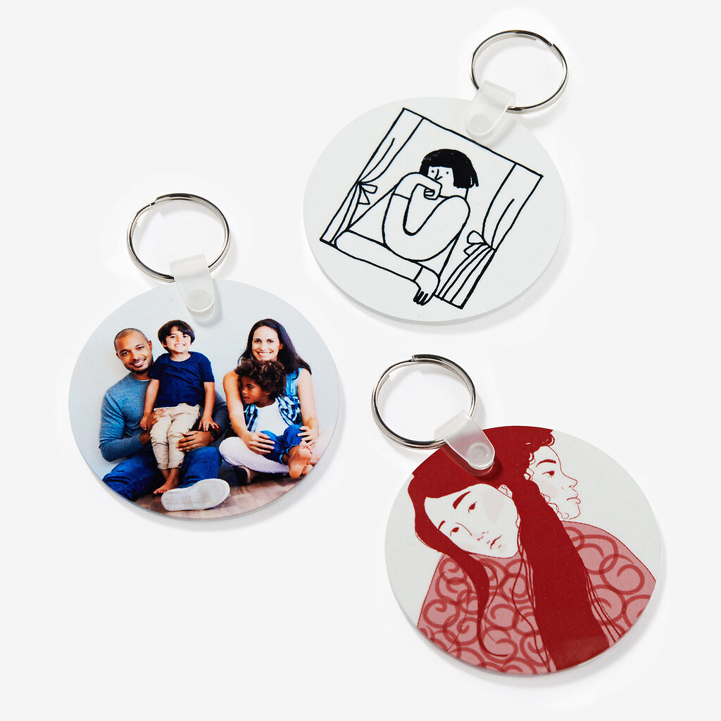 Porte clé personnalisé rond 7.6x7.6cm